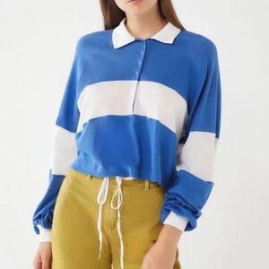 Urban Outfitters Blue and White Button Down Shirt